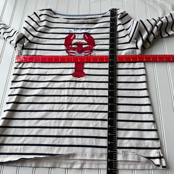 Talbots white black stripe lobster sweater size L - Picture 7 of 9